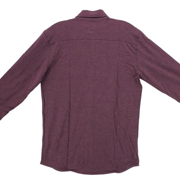 NWT Faherty Stretch Knit Shirt Burgundy Melange Pima Cotton Tencel Men's Size XS - Picture 4 of 7